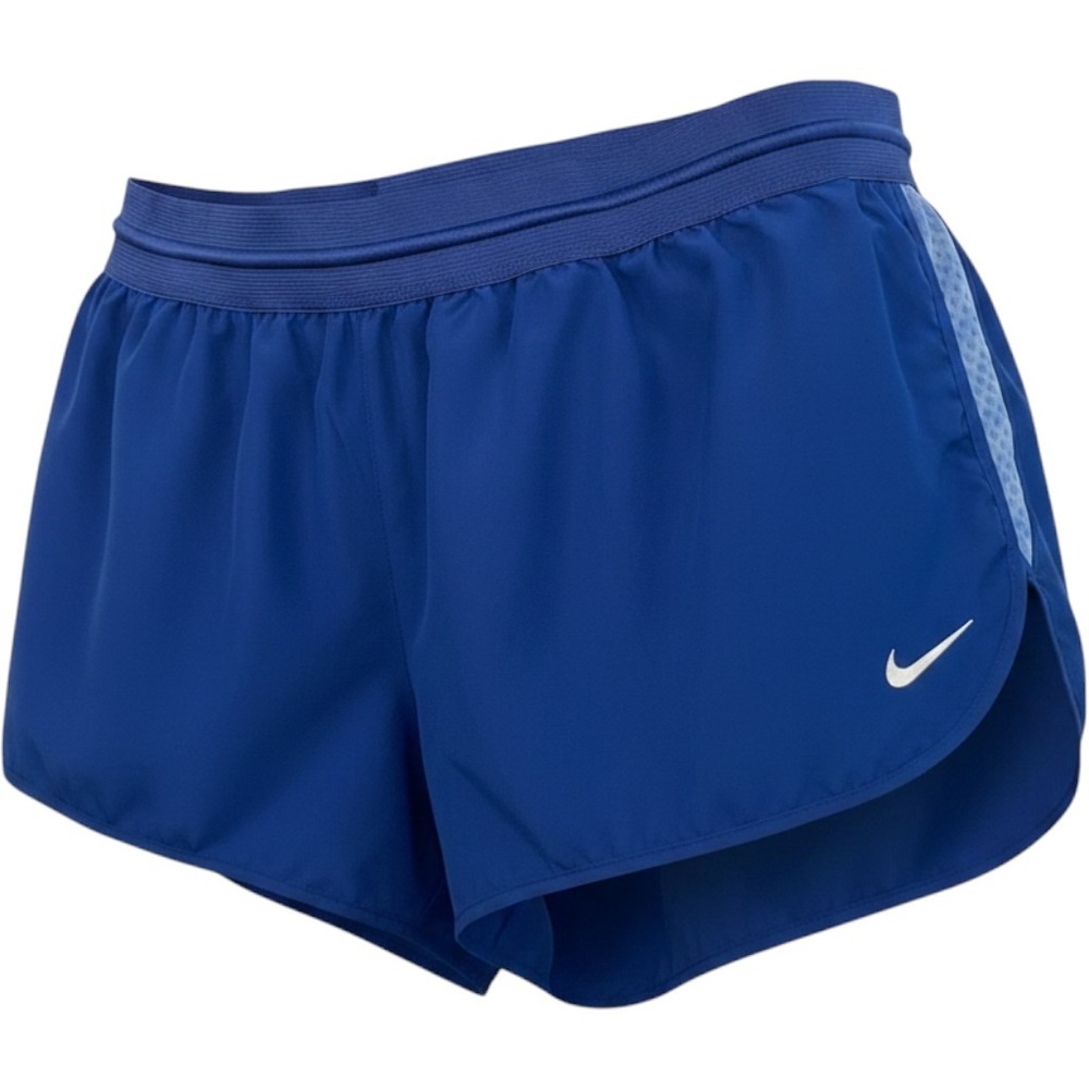 Nike Dri-FIT Womens Blue Running Shorts Size L Mesh Inset Athletic Workout